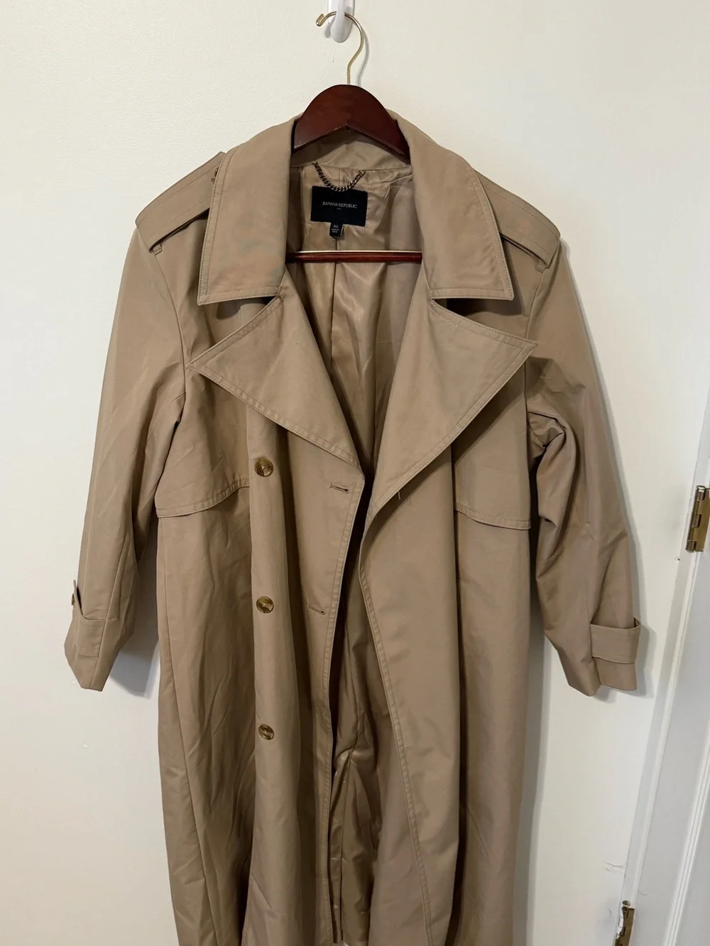 Banana Republic Tan Double-Breasted Trench Coat